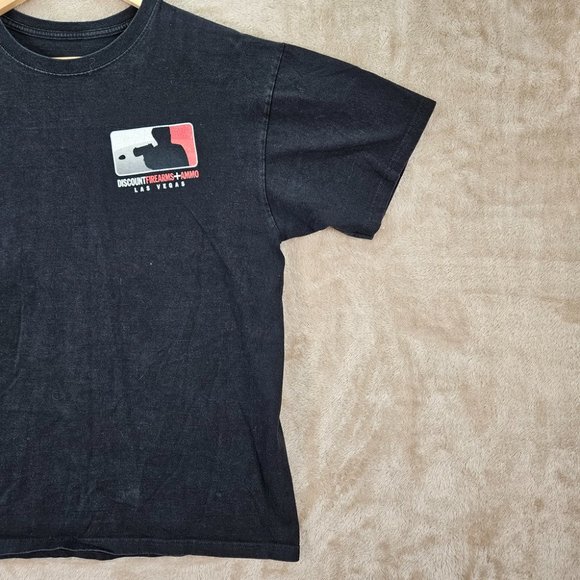 Discount Firearms + Ammo Mens T-Shirt Size M Black Las Vegas Logo Short Sleeve - Picture 9 of 10